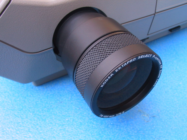 Kodak 75-120mm/2.8 FF EktaPro Select Zoom Lens - KX Camera Kodak Slide Projectors Since 1980 - 1732-1/2 Grand Ave. Santa Barbara, CA 93103 805-963-5625 