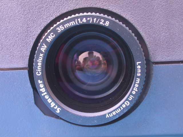 Schneider 35mm/2.8 Cinelux AV MC Projection Lens - KX Camera Kodak Slide Projectors Since 1980 - 1732-1/2 Grand Ave. Santa Barbara, CA 93103 805-963-5625